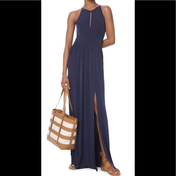 New. Michael Kors split navy maxi dress. Petite - Picture 2 of 16